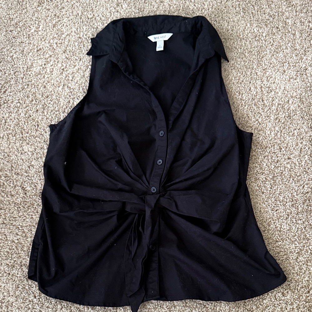 Black Button-Down Blouse